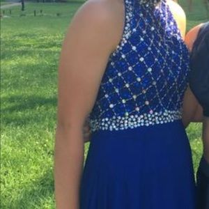 Beautiful blue long prom dress